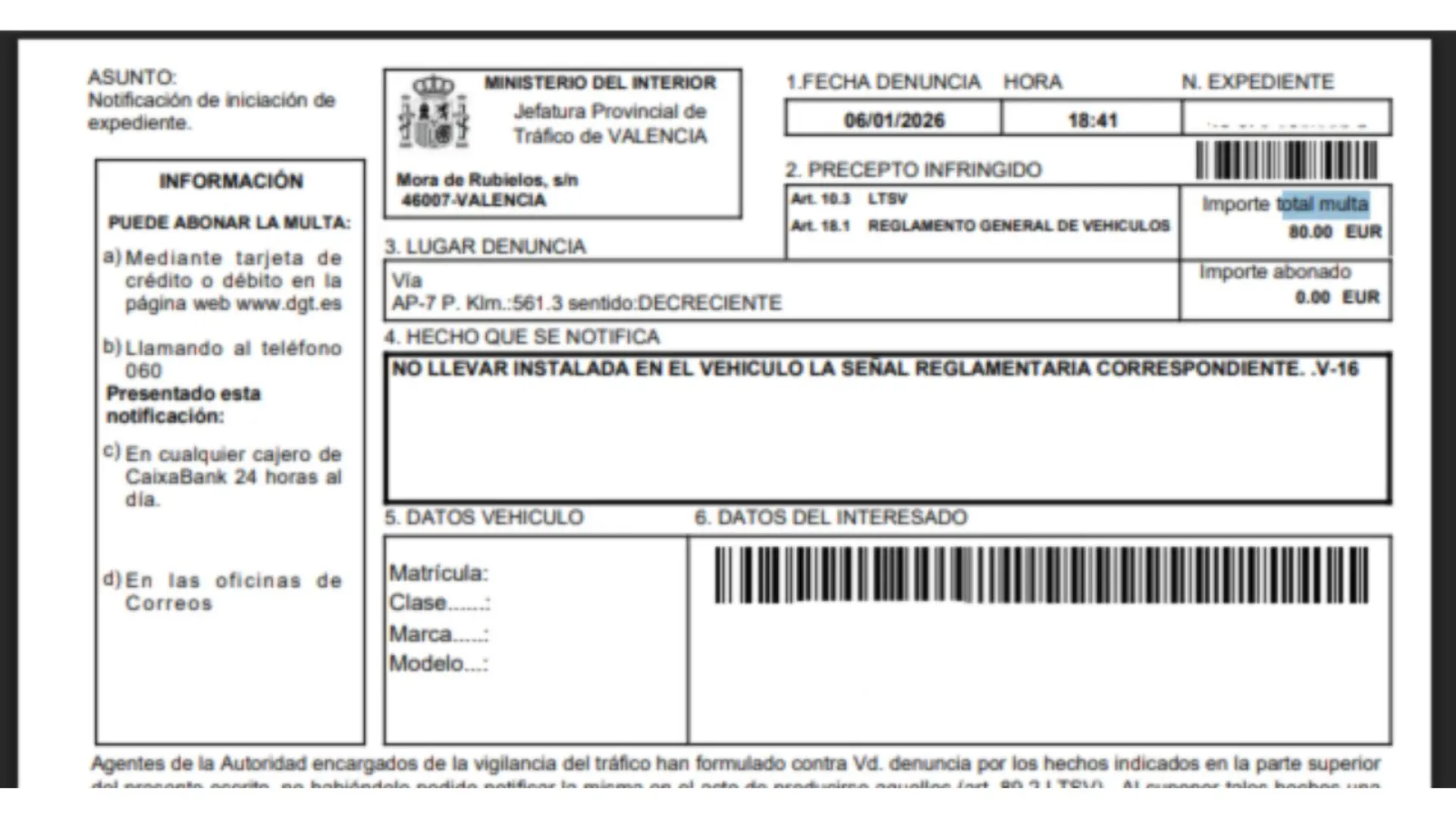 Espagne : premiers PV confirmés pour absence de balise V16, la période de tolérance remise en question