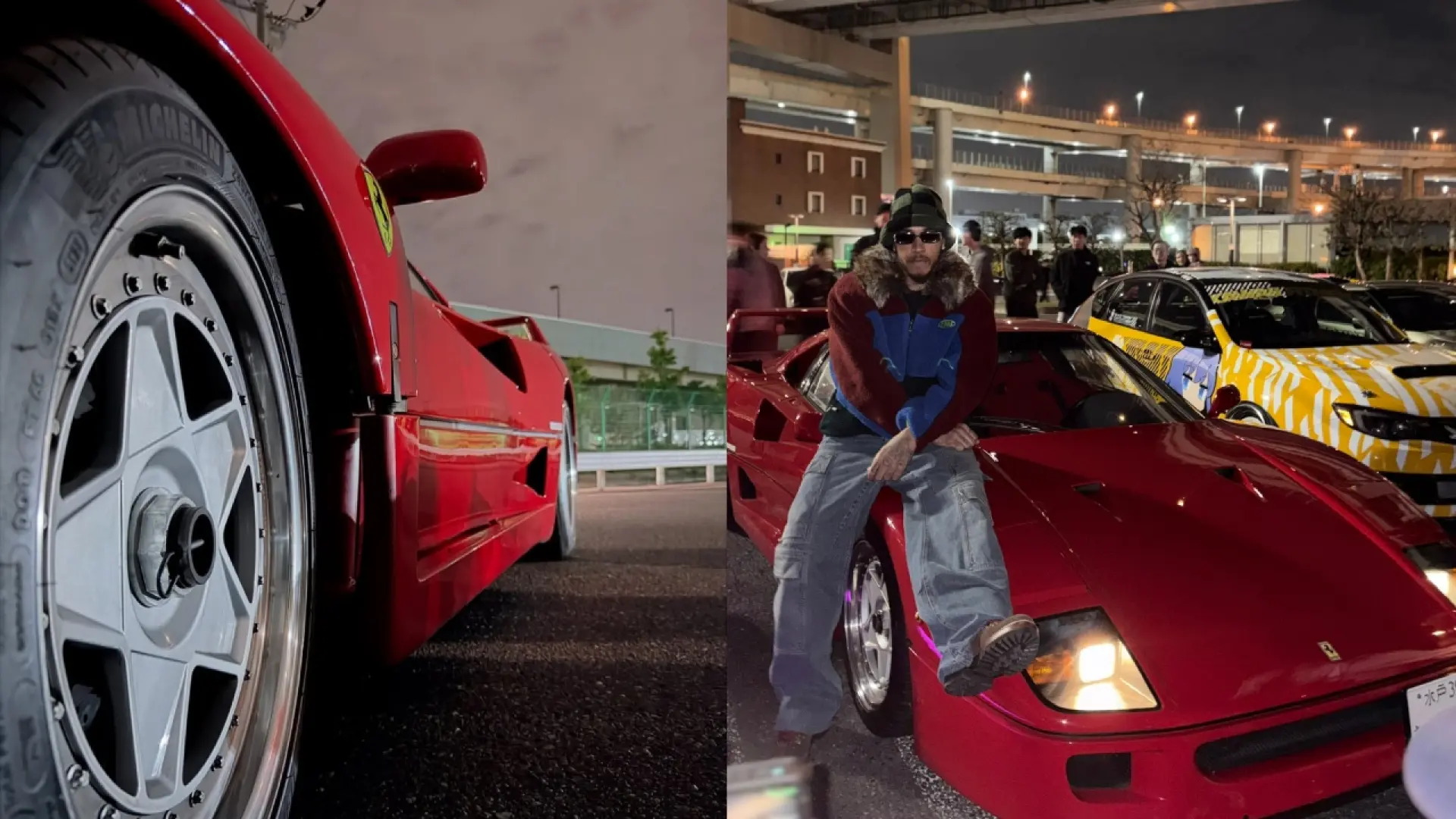 Lewis Hamilton enflamme les rues de Tokyo au volant d'un légendaire Ferrari F40